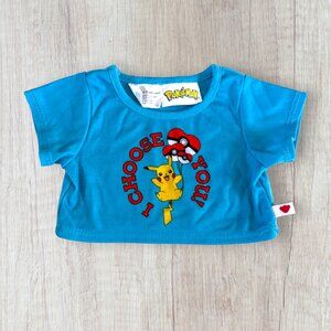 BABW Build A Bear Workshop Pokémon Pikachu I Choose You Bear T-Shirt Top BAB
